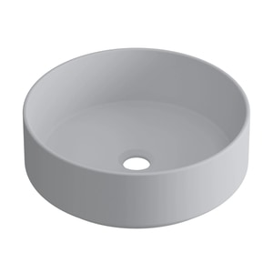 Lavoar cu montaj pe blat, Essential rotund, 37 x 12 cm, ceramica, gri deschis