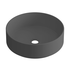 Lavoar cu montaj pe blat, Essential rotund, 37 x 12 cm, ceramica, gri inchis