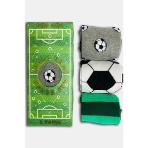 Set 3 perechi de sosete colorate unisex Fotbal Day, one size, Multicolor