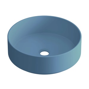 Lavoar cu montaj pe blat, Essential rotund, 37 x 12 cm, ceramica, albastru