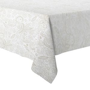 Fata de masa, model de Craciun, FFA220, Lurex, Gri / Argint - 140x220 cm