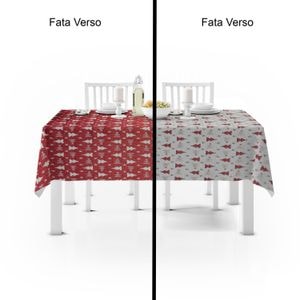 Fata de Masa, model de Craciun, Chris Exclusive R25, Lurex, Alb / Rosu - 140x220 cm