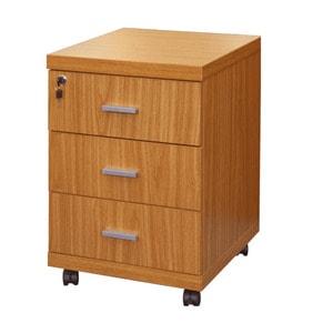 Dulapior birou DacEnergy, realizat din PAL si MDF, trei sertare, inchidere centralizata, 39,2x47,2x59,8 cm, cires american
