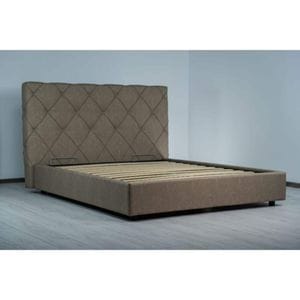 Pat tapitat Italflex Relax, piele ecologica, lada si somiera rabatabila, 160x200cm, Maro