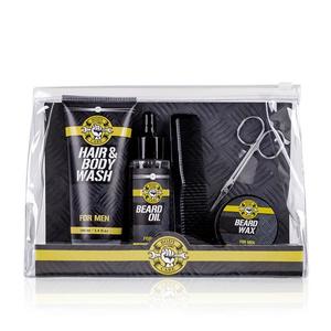 Set cadou cosmetice Accentra pentru barbati ingrijire barba Bath & Body Tools, Gel 2in1 hair&body wash 100ml, Ulei pentru barba 50ml, Ceara pentru barba 20g, Foarfece si pieptan pentru barba