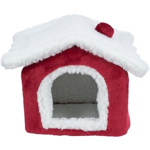 Culcus Pentru Rozatoare, Trixie Xmas Casuta, Rosu/Alb, 23x18x24 cm, 92652