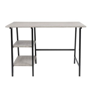 Birou DacEnergy, structura din metal, blat din MDF, 105 x 71.5 x 47 cm, 2 rafturi, negru si gri