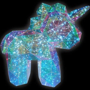 Unicorn Holly, LED holografic, 36cm