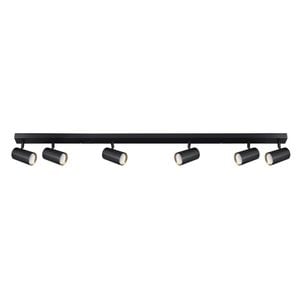 Plafoniera Interior, orientabil, 6 x GU10, Nice negru si auriu