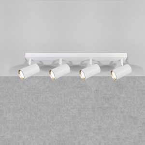 Plafoniera Interior, orientabil, 4 x GU10, Nice alb si auriu