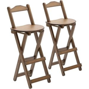 Set 2 scaune bar, Quasar & Co., pliabile, 36 x 33 x 97 cm, bambus, maro inchis