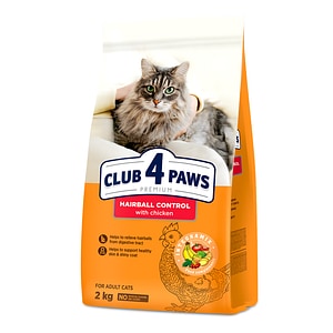 Hrana uscata completa pentru pisici CLUB 4 PAWS Premium Hairball Control