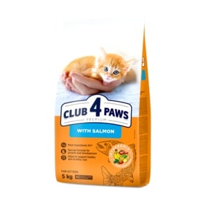 Hrana uscata completa pentru pisici CLUB 4 PAWS Premium Kitten, somon, 5 Kg