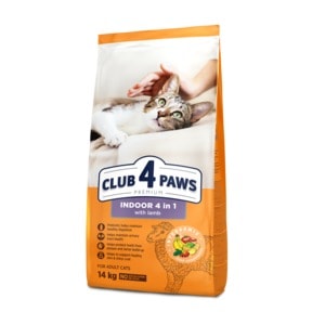 Hrana uscata completa Club 4Paws Premium pentru pisici adulte Indoor, cu miel, 14 kg