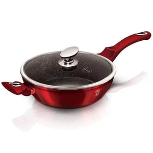Tigaie Adanca Cu Capac, 28 Cm, Metallic Line, Burgundy Edition, Berlingerhaus, Bh 1260