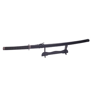 Sabie katana decorativa IdeallStore, panoplie, Last Samurai, negru, metal, 51.5 cm, suport inclus