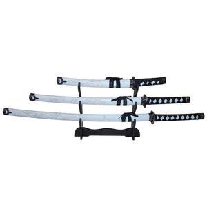 Set sabii katane decorative IdeallStore, panoplie, Ninja Warrior, alb, metal, 83 cm, teaca inclusa