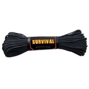 Sfoara paracord IdeallStore, Adventure Survival, 30 metri, negru, 200 g