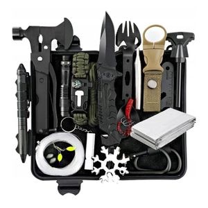 Kit de supravietuire IdeallStore, Savivour Assistent, 20 elemente multifunctionale, negru