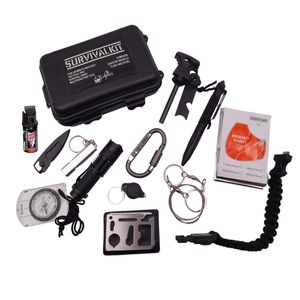 Kit supravietuire IdeallStore, True Helper, 13 elemente multifunctionale, negru