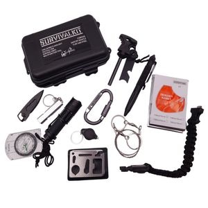 Kit de supravietuire IdeallStore, Self Savivour, 12 elemente multifunctionale, negru