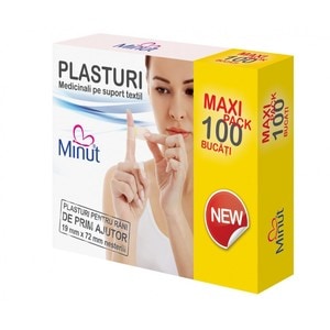 Plasturi Minut pentru rani prim ajutor - Maxi pack 100 buc