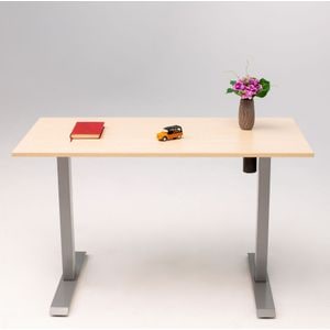 Birou electric SmartAdjust, inaltime reglabila, controler sus/jos, 1 motor, cadru gri, blat crem 140x70 cm
