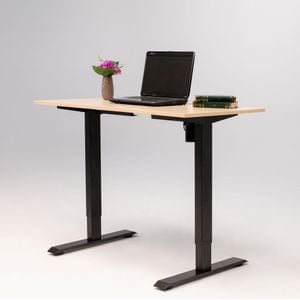 Birou electric SmartAdjust, inaltime reglabila, controler sus/jos, 1 motor, cadru negru, blat crem 120x60 cm