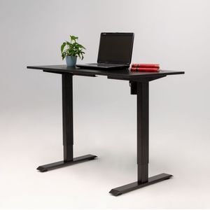 Birou electric SmartAdjust, inaltime reglabila, controler sus/jos, 1 motor, cadru negru, blat negru 120x60 cm