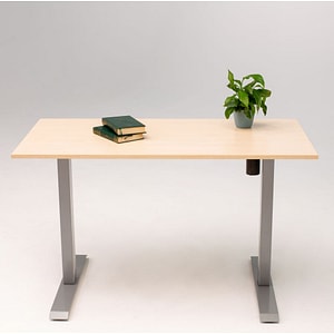 Birou reglaj electric SmartAdjust, cadru gri, inaltime reglabila, controler sus/jos, latime ajustabila, blat crem 120x60 cm