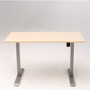 Birou reglaj electric SmartAdjust, cadru gri, inaltime reglabila, controler sus/jos, latime ajustabila, blat crem 140x70 cm