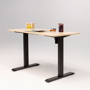 Birou reglaj electric SmartAdjust, cadru negru, inaltime reglabila, controler sus/jos, latime ajustabila, blat crem 160x80 cm