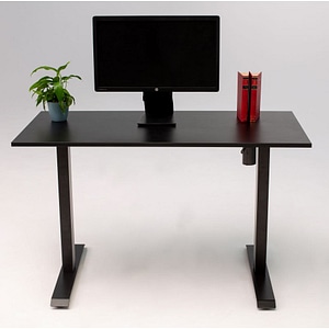 Birou reglaj electric SmartAdjust, cadru negru, inaltime reglabila, controler sus/jos, latime ajustabila, blat negru 160x80 cm