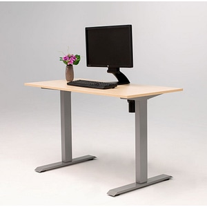 Birou reglaj electric SmartAdjust, cadru gri, inaltime 71-121cm, controler sus/jos, blat crem 120x60 cm