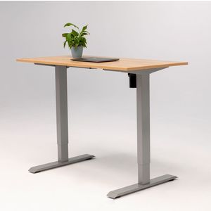 Birou reglaj electric SmartAdjust inaltime reglabila, controler sus/jos, 1 motor, cadru gri, blat stejar 120x60 cm