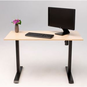 Birou reglaj electric IntelliDesk 2 motoare, controler digital cu memorie, sistem anticoliziune, cadru negru, blat crem 140x70 cm