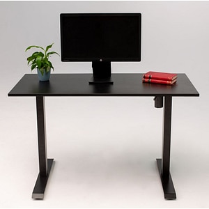Birou reglaj electric IntelliDesk 2 motoare, controler digital cu memorie, sistem anticoliziune, cadru negru, blat negru 120x60 cm