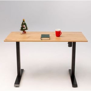 Birou reglaj electric IntelliDesk 2 motoare, controler digital cu memorie, sistem anticoliziune, cadru negru, blat stejar 120x60 cm