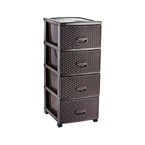 Dulap depozitare Alk 01 Ratan, 38 x 46 x 91 cm, maro-bej