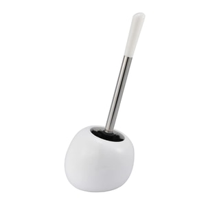 Perie WC din ceramica, alba, fixare stativ
