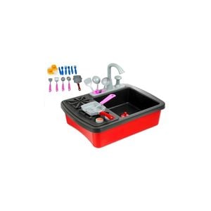 Set Chiuveta Cu Aragaz Si Robinet De Jucarie, Pentru Copii, Cu 14 Accesorii, Leantoys, 2584