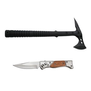 Set Ideallstore, topor Tactical Spirit, 40 cm, teaca inclusa si briceag de vanatoare AK