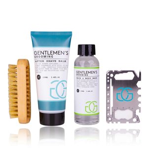 Set cadou pentru barbati Accentra Bath Gentlemen's Grooming cu gel de dus 2&1 60ml, balsam after shave 60ml, perie, multi instrument si cutie de unelte