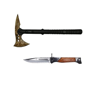 Set Topor Ideallstore , Survivor Desert Camo si briceag AK-47 , 34 cm,  teaca inclusa