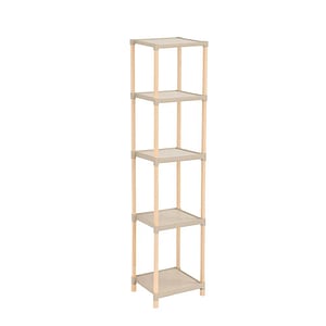 Raft modular universal, etajera 5 polite, lemn si plastic, 135x26x25 cm