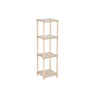 Raft modular universal, etajera 4 polite, lemn si plastic, 100x26x25 cm