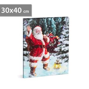 Tablou de Craciun cu LED-uri - agatat pe perete, 2 x AA, 30 x 40 cm