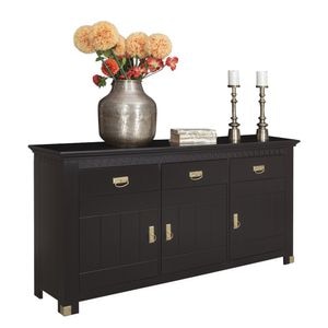 Bufet Saint Tropez, 3 Usi si 3 Sertare, Negru, 173.8 Cm