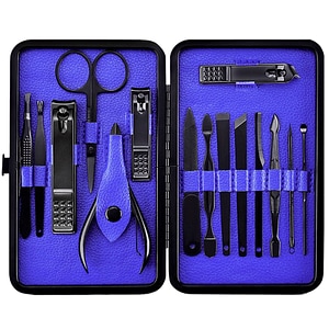 Trusa manichiura si pedichiura, zenifique, Black&Blue, 15 piese
