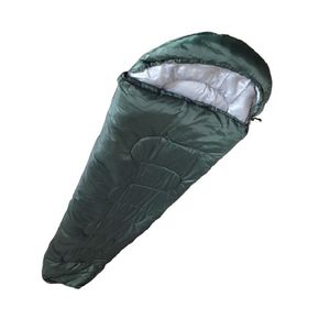 Sac de dormit DacEnergy, pentru camping, umplutura sintetica, 1 persoana, cu gluga, 190 x 80 x 50 cm, verde inchis